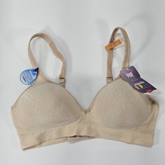 Hanes Women's Wire-Free Comfort Flex Fit Beige Bra Size S/CH - Picture 1 of 7